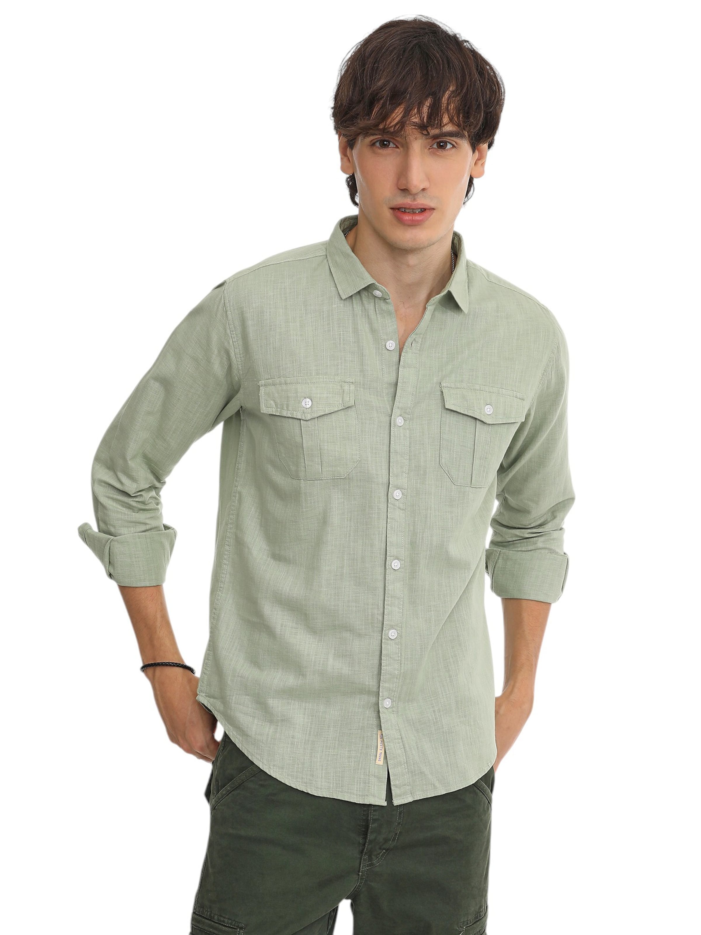 Campus Sutra Regular fit Skjorta 'Tiffani' i grön: framsida