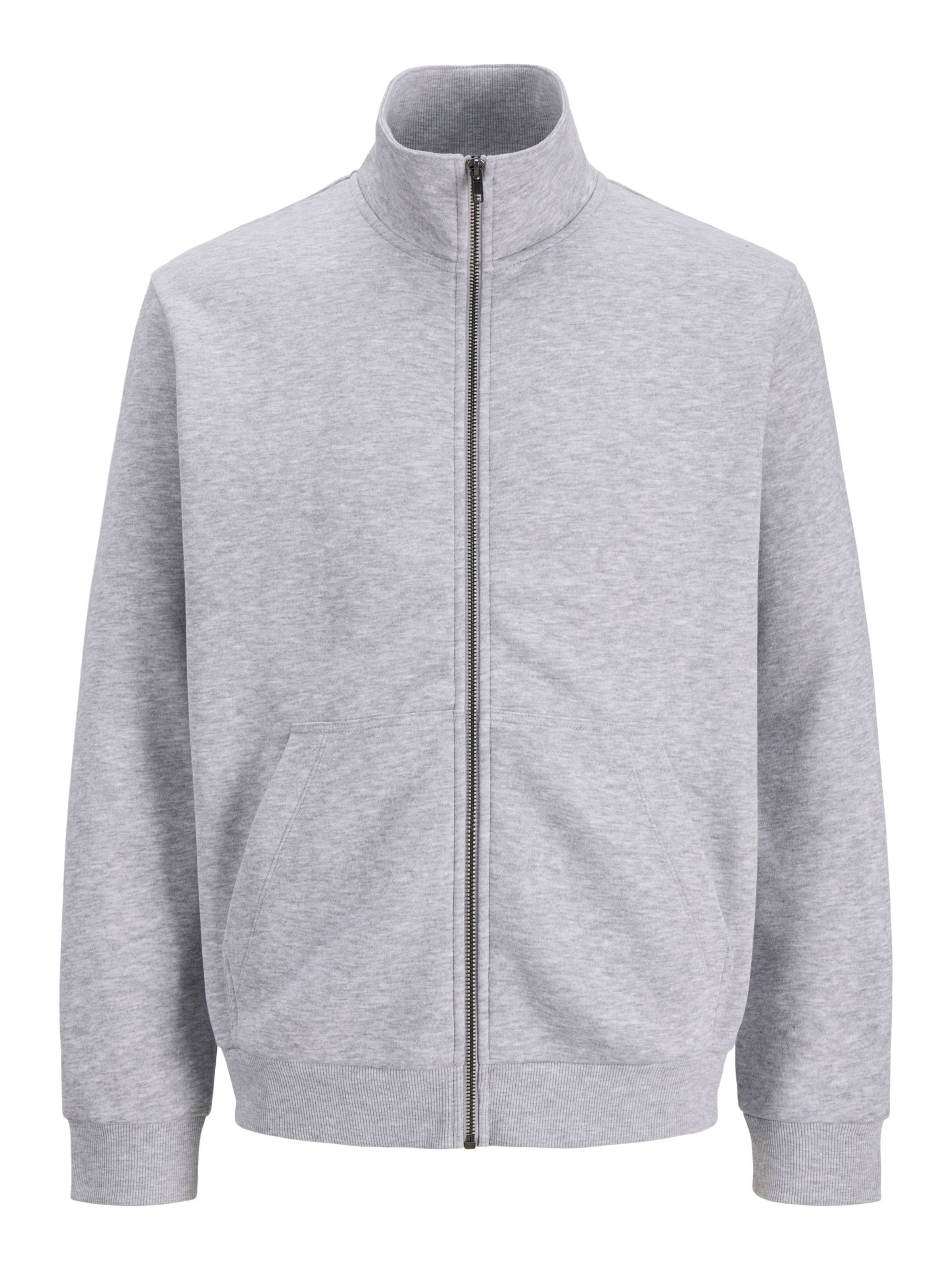 JACK & JONES Sweatvest 'JJEBradley' in Grijs: voorkant