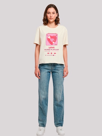 F4NT4STIC Shirt 'Love Oldies Playlist  Valentinstag' in Beige