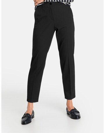 GERRY WEBER Regular Pleated Pants in Black: front
