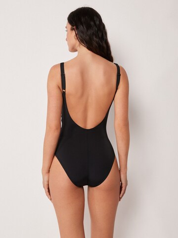 CALZEDONIA Bralette Swimsuit 'Elegant Draping' in Black