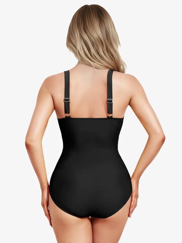 Shapetape Push-up Shaping swimsuit 'Corrigerende Badpak met Sierplooitjes' in Black