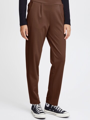 ICHI Regular Chino 'IHKate' in Bruin: voorkant