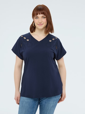 Chemisier Fiorella Rubino en bleu : devant