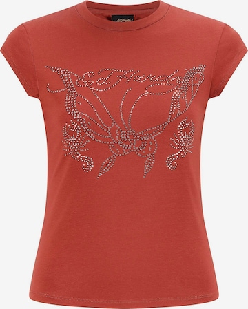 raudona Ed Hardy Marškinėliai 'Schmetterlings': priekis