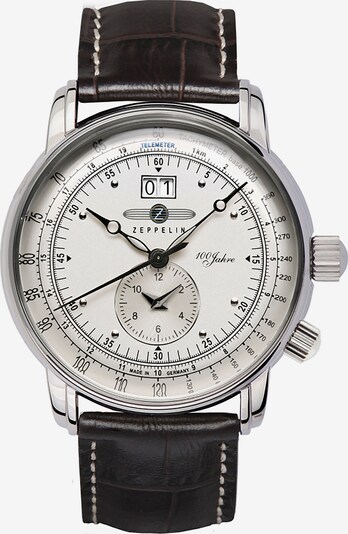 Zeppelin Uhr 'Dual Time Big Date' in dunkelbraun / silber, Produktansicht