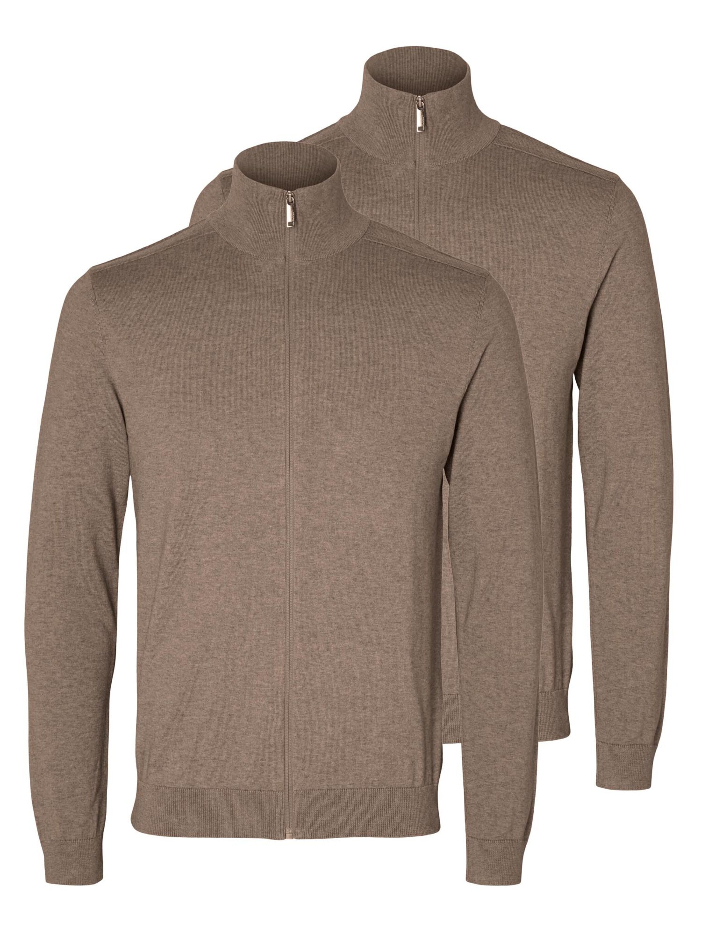 SELECTED Knit Cardigan 'Berg' in Brown: front