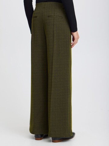ICHI Wide Leg Hose 'Kate' in Grün