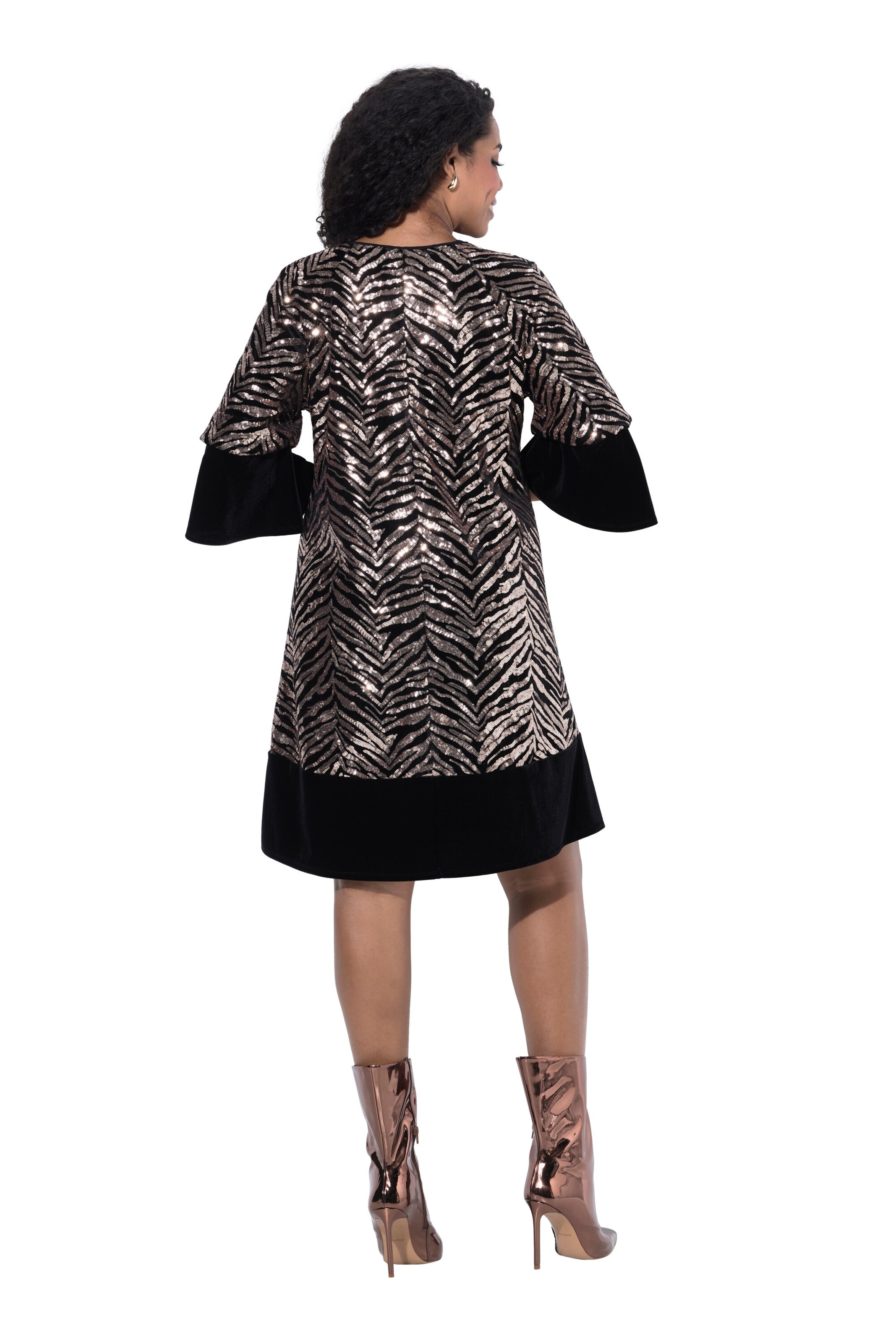 Ulla Popken Midikleid in Schwarz