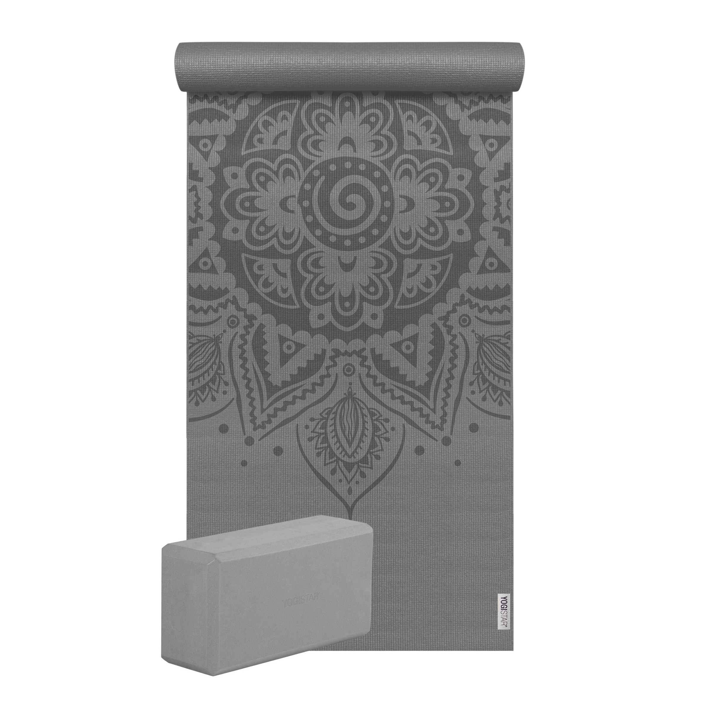 YOGISTAR.COM Mat in Grey: front