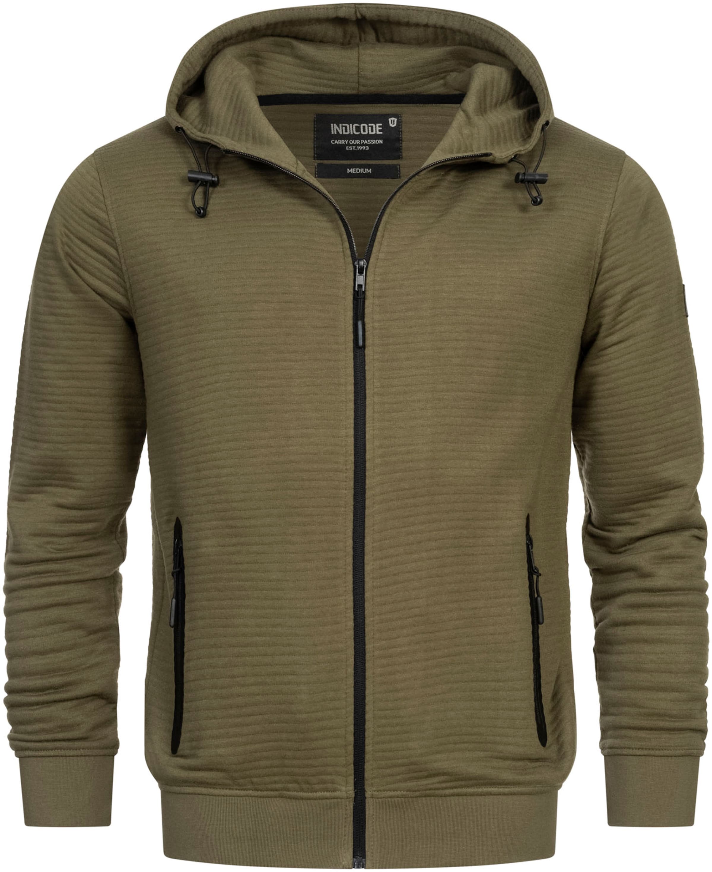 INDICODE JEANS Sweatjacke in Grün: Vorderseite