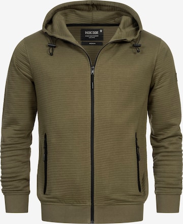 INDICODE JEANS Sweatjacke in Grün: Vorderseite