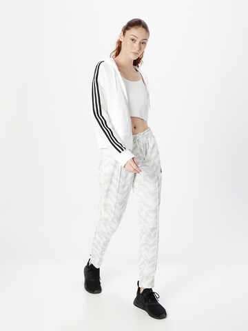 ADIDAS SPORTSWEAR Αθλητική ζακέτα φούτερ 'Essentials 3-Stripes French Terry' σε λευκό