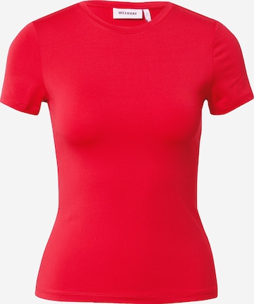 T-shirt 'Fine' WEEKDAY en rouge : devant