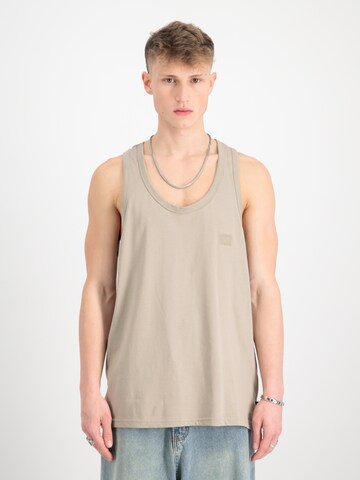 T-Shirt ALPHA INDUSTRIES en beige : devant