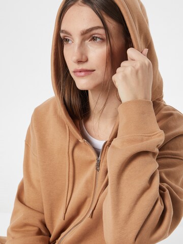 WEEKDAY Zip-Up Hoodie 'Alisa' in Beige