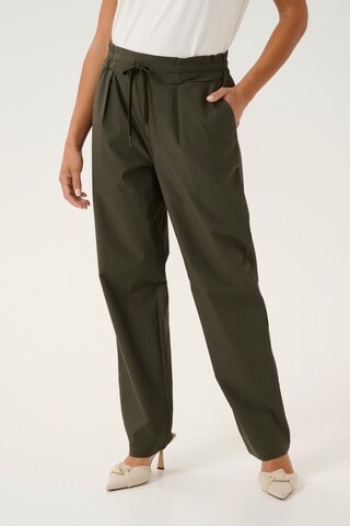 Cream Regular Broek 'Tess' in Groen: voorkant