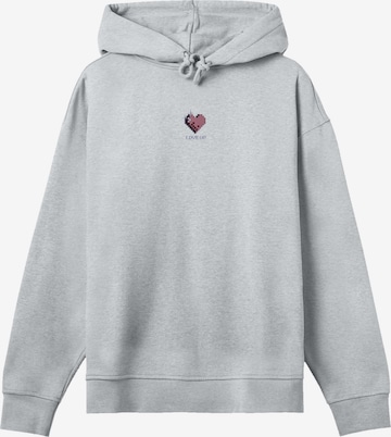 F4NT4STIC Sweatshirt 'Pixel Herz' in Grijs: voorkant