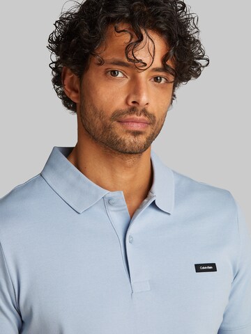 Calvin Klein Herren - Shirts & Polos 'STRETCH PIQUE SLIM BUTTON POLO' in Blau