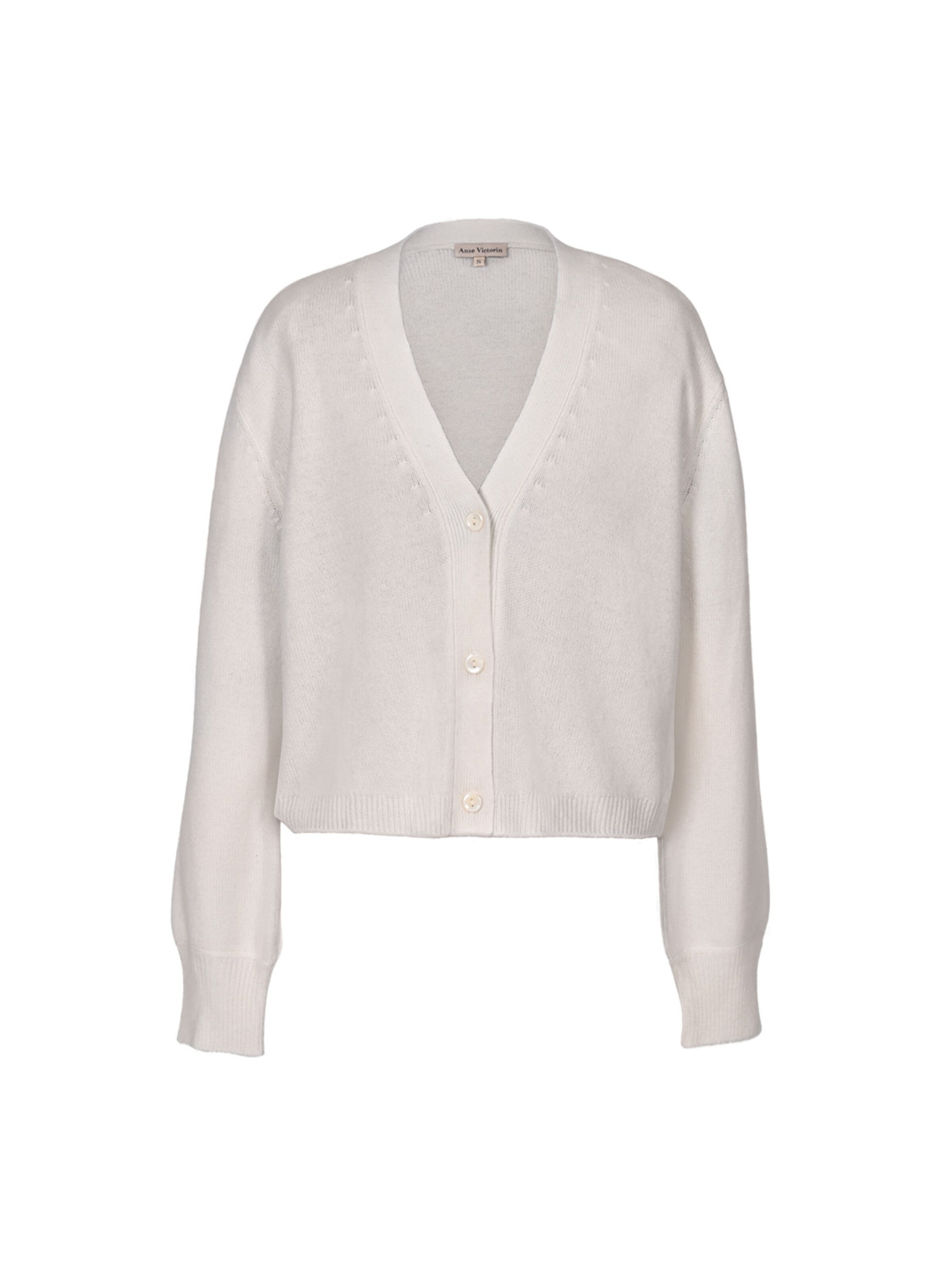 Anse Victorin Strickjacke 'Melissa'‌‌‌‌‌‌‌‌‌‌ in Beige: Vorderseite
