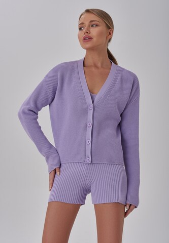 TOPTOP STUDIO Knit Cardigan in Purple: front