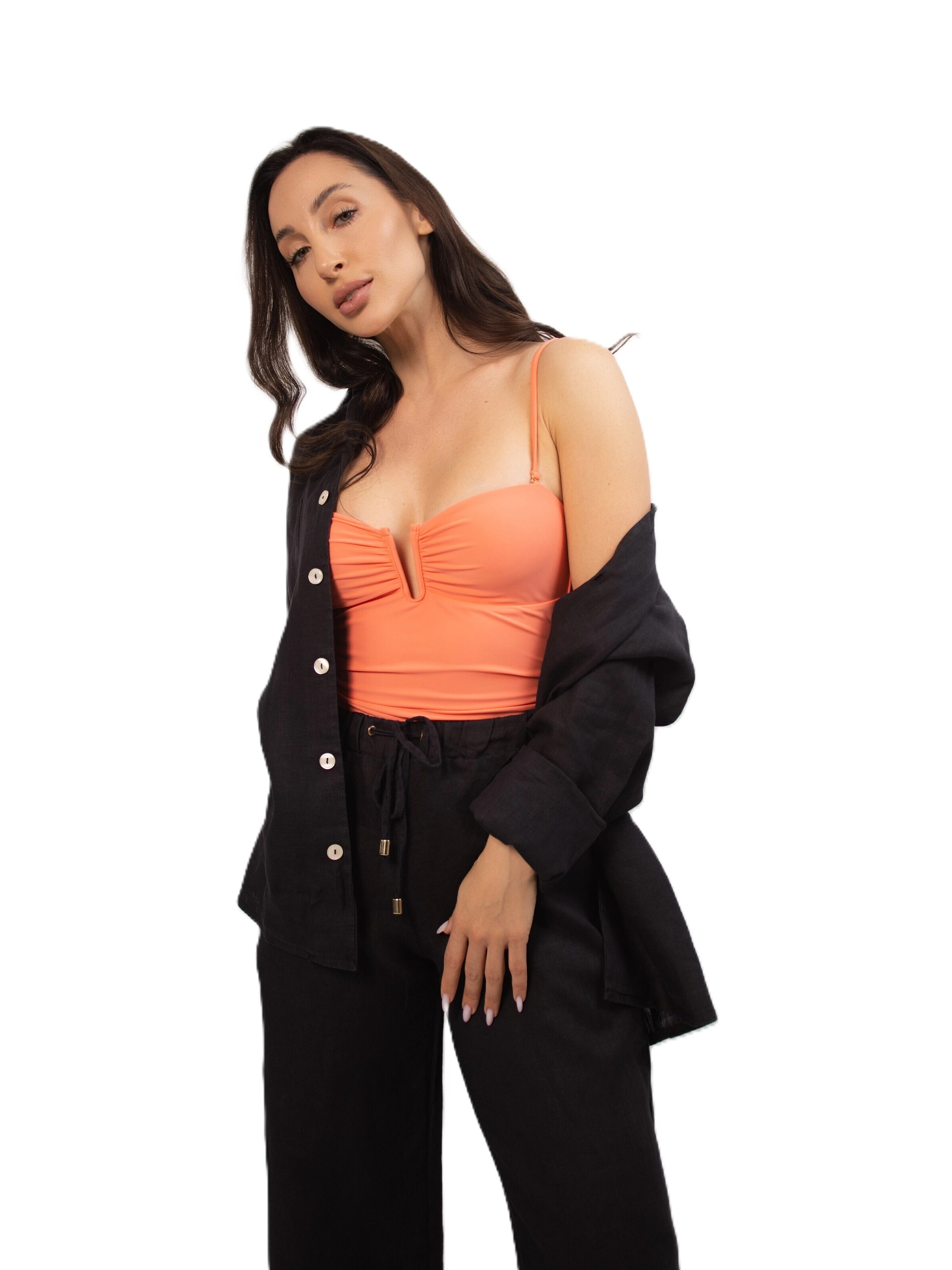 BREEZERA Wide leg Pants in Black: front