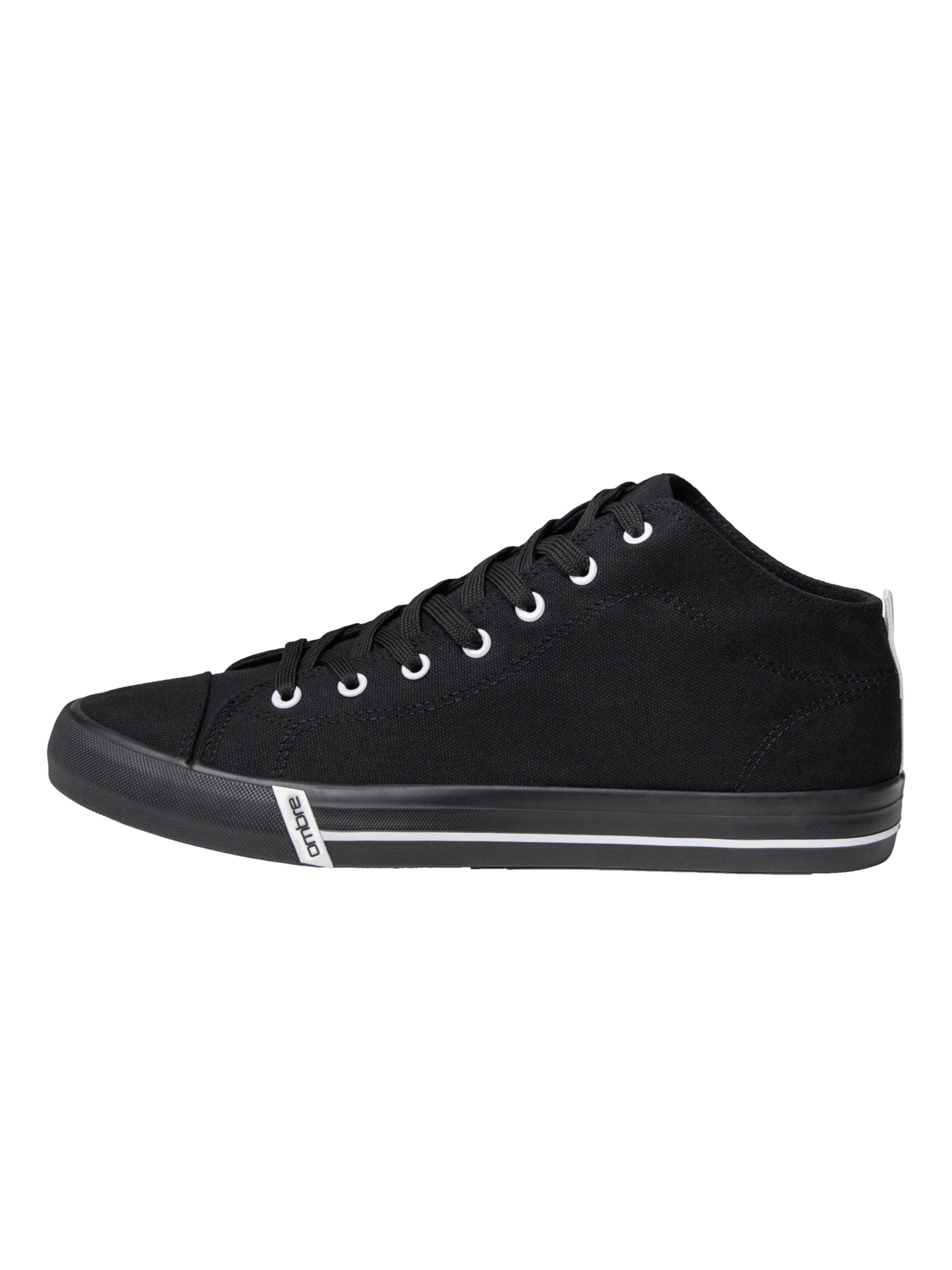Ombre Sneakers hoog in Zwart: voorkant