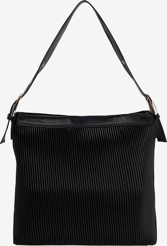 Borsa a spalla di faina in nero: frontale