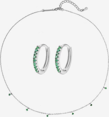 Parure de bijoux 'Emerald Glow' Hey Happiness en argent : devant