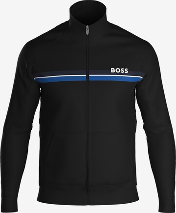 BOSS Zip-Up Hoodie in Black: front