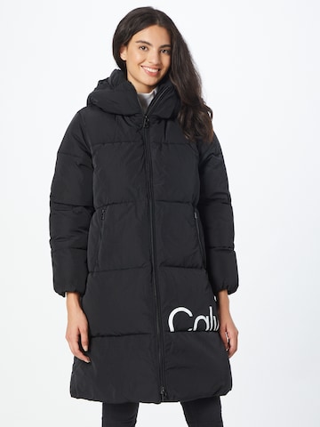 Calvin Klein Jeans Wintermantel in Zwart: voorkant