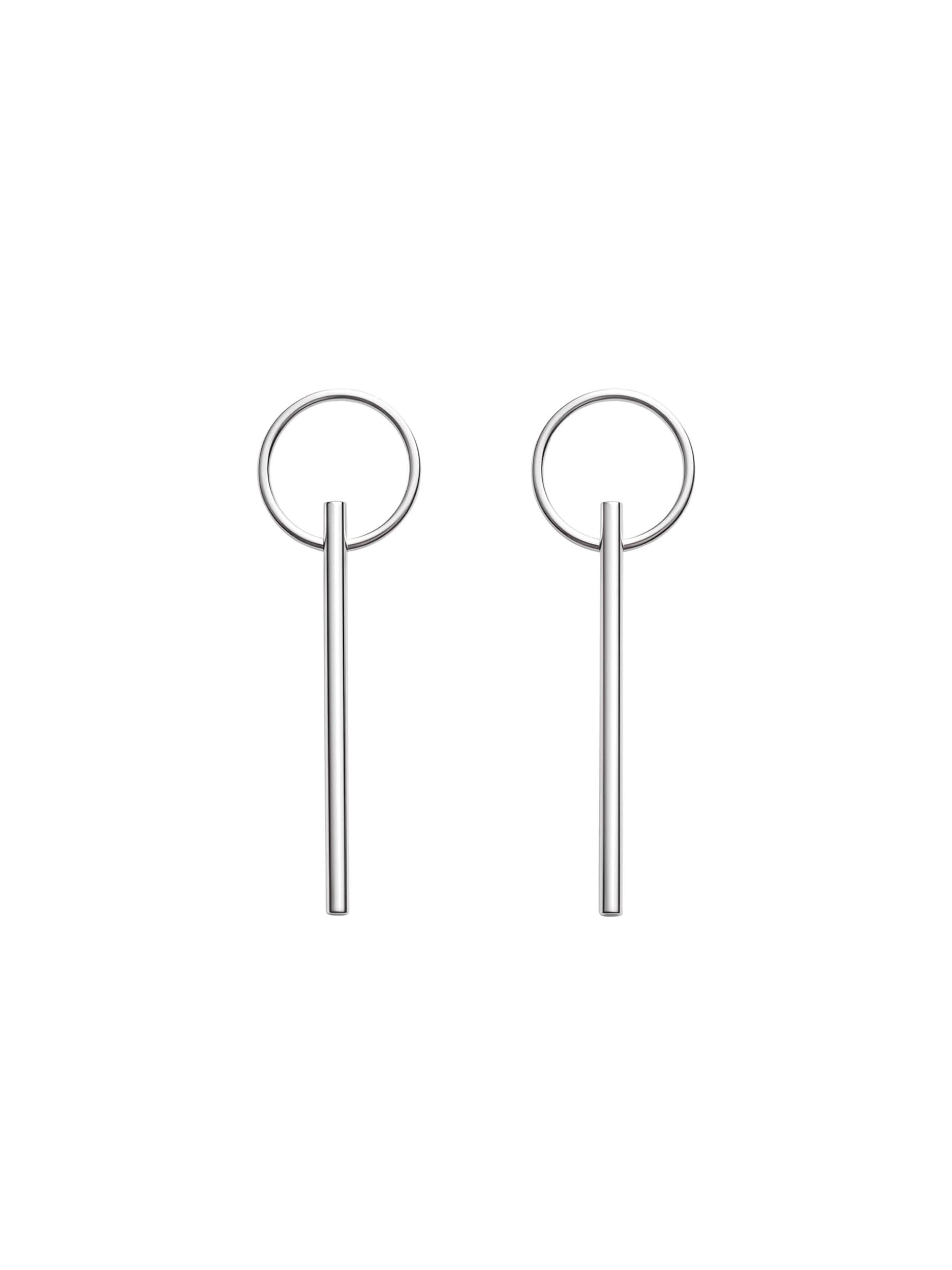 REYTEL - Pendientes 'LINEA' en plata: frente