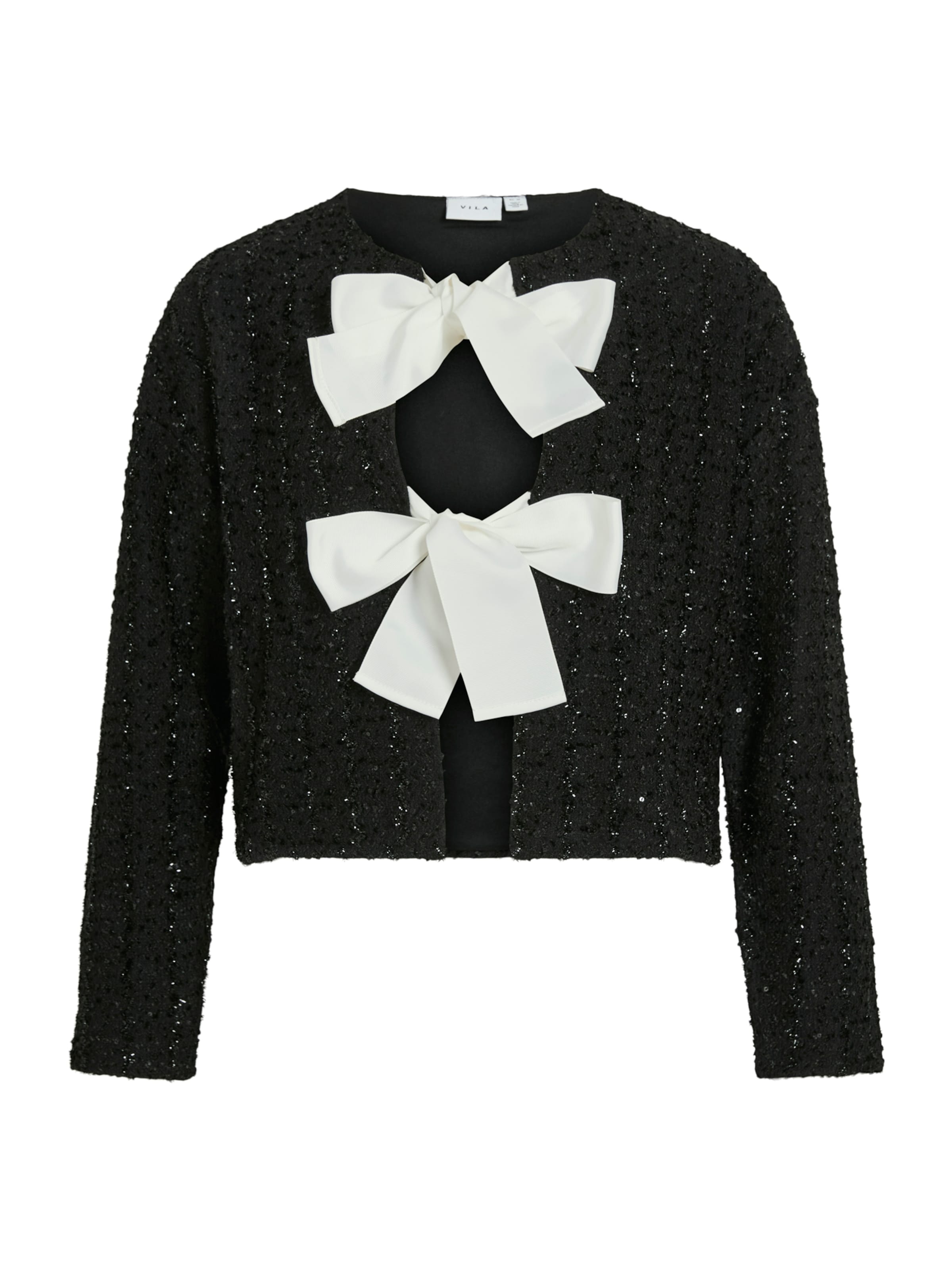 VILA Neuletakki 'Viotta' värissä musta: etupuoli