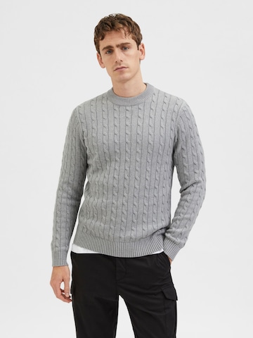 Pull-over 'SLHRyan' SELECTED en gris : devant