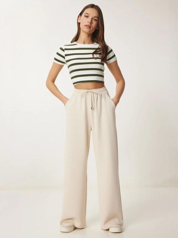 Happiness İstanbul Wide leg Pants in White