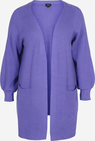 Zizzi Knit Cardigan in Purple: front