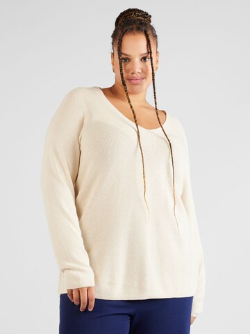 Pullover 'New Lexsun' di Vero Moda Curve in beige: frontale