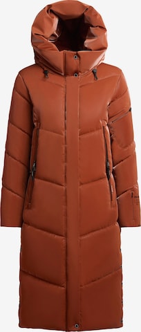 khujo Winter Coat 'Pulset Shiny' in Brown: front