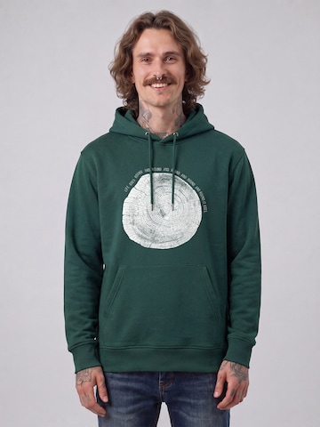 Watapparel Sweatshirt 'Baumscheibe' in Groen: voorkant