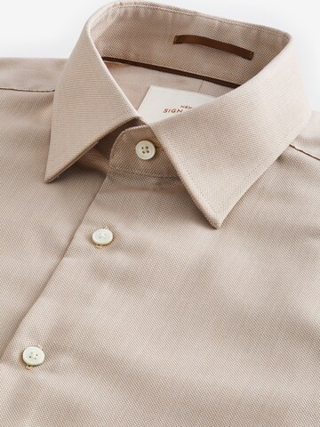 Next Regular fit Button Up Shirt in Brown