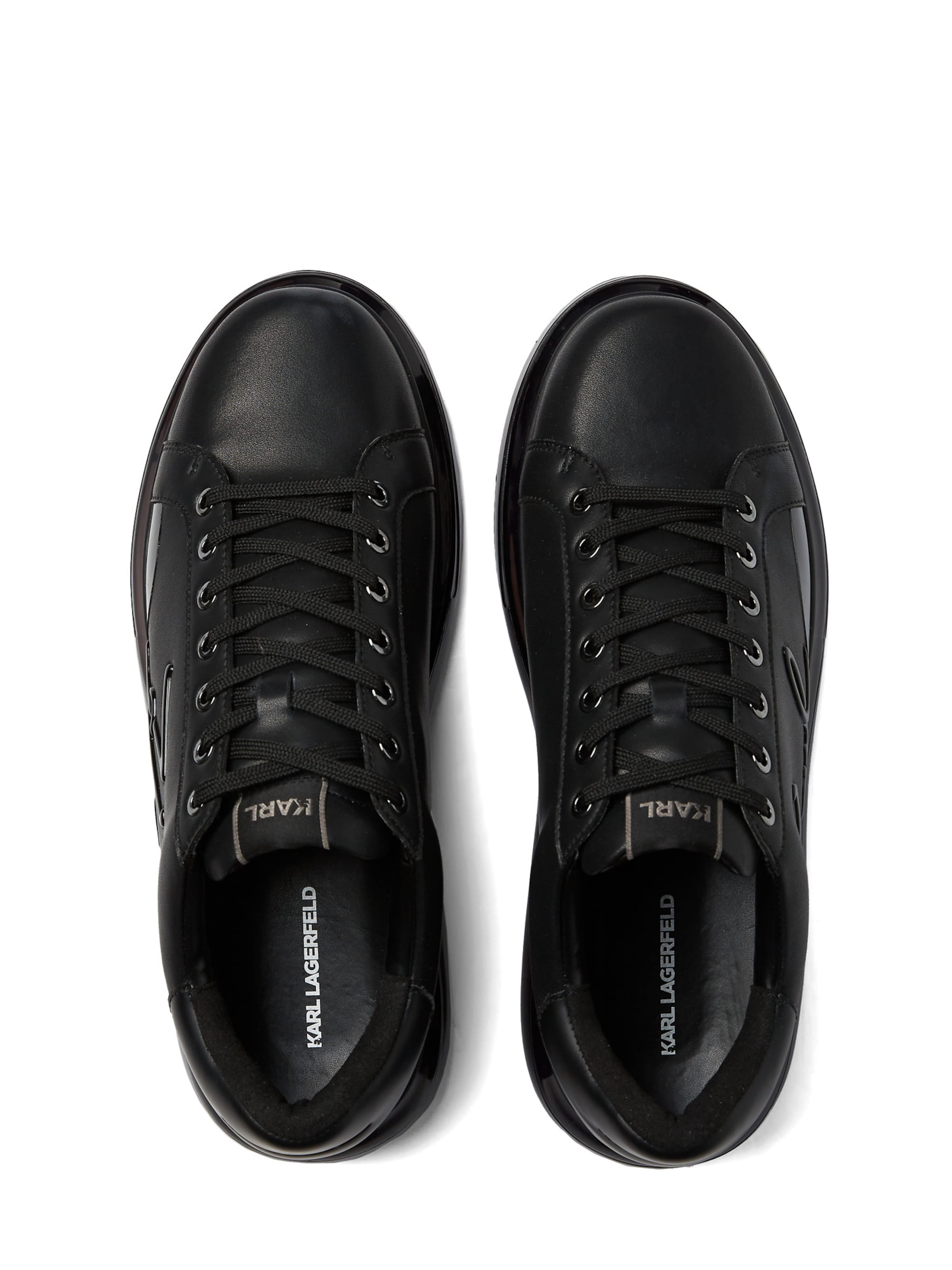 Karl Lagerfeld Високи маратонки ' KAPRI KUSHION SIGNIA GLÄNZENDE SNEAKER ' в черно