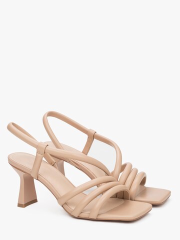 Estro Strap Sandals '0556' in Beige