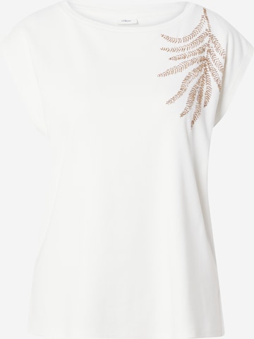 T-shirt s.Oliver BLACK LABEL en beige : devant