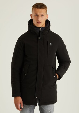 CHASIN' Winterparka 'Return Parka' in Zwart: voorkant