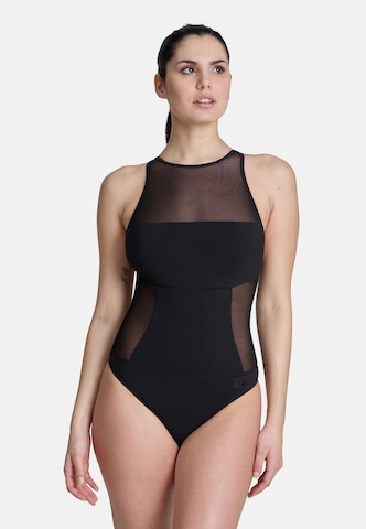 ARENA Sports swimsuit 'MESH PANELS PRO BACK' in Black: front