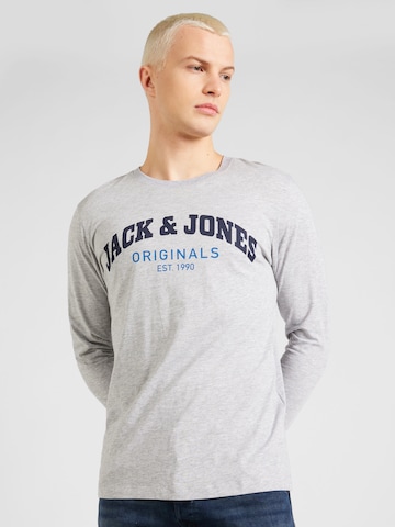JACK & JONES Тениска 'BRAD' в сиво: отпред