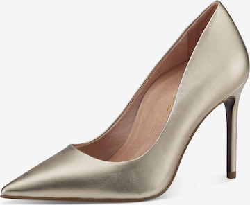 Tamaris Heart & Sole Pumps in Gold: front