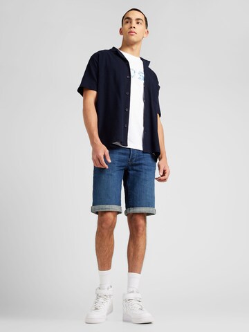 KnowledgeCotton Apparel Regular Fit Hemd in Blau