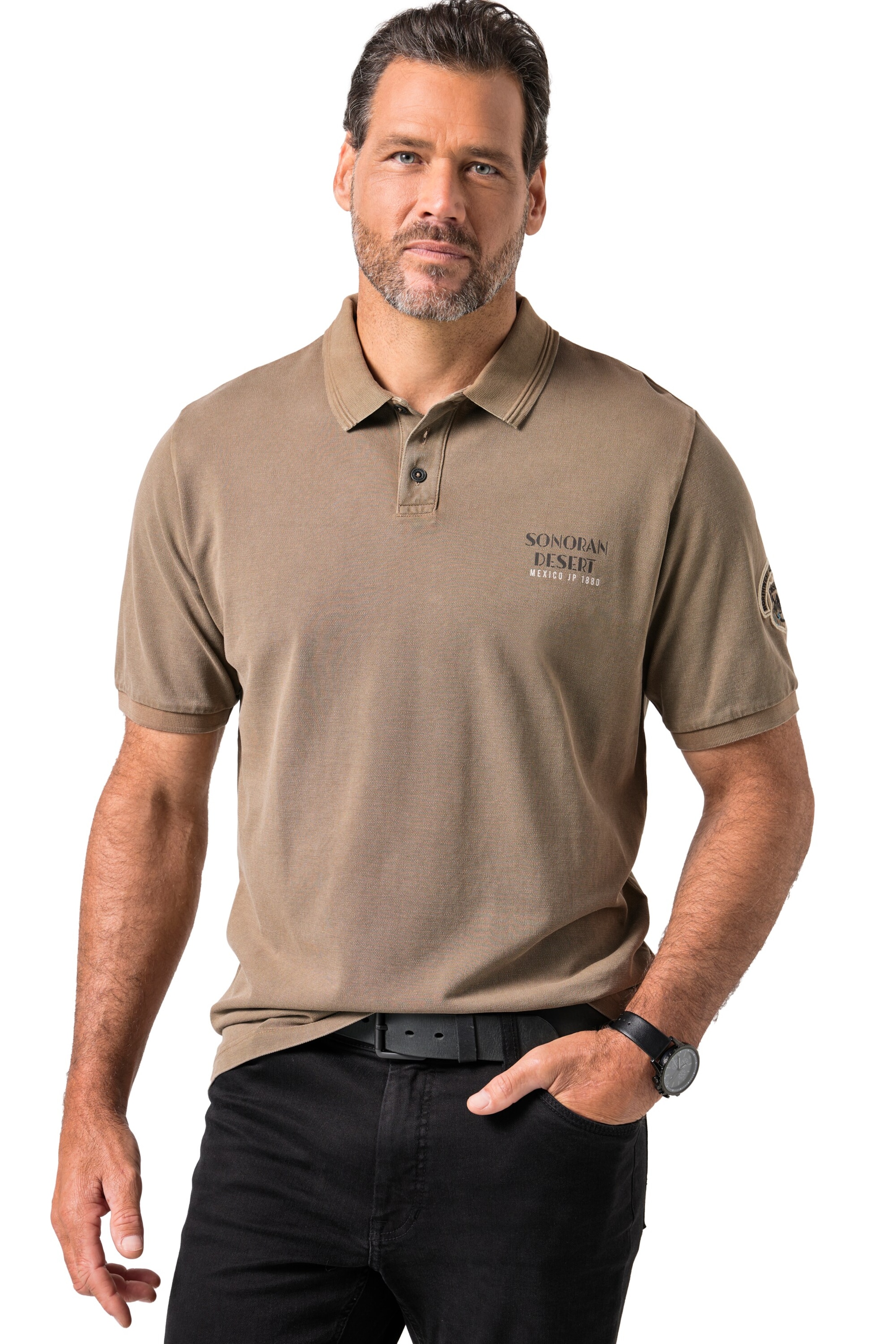 JP1880 Shirt in Bruin: voorkant