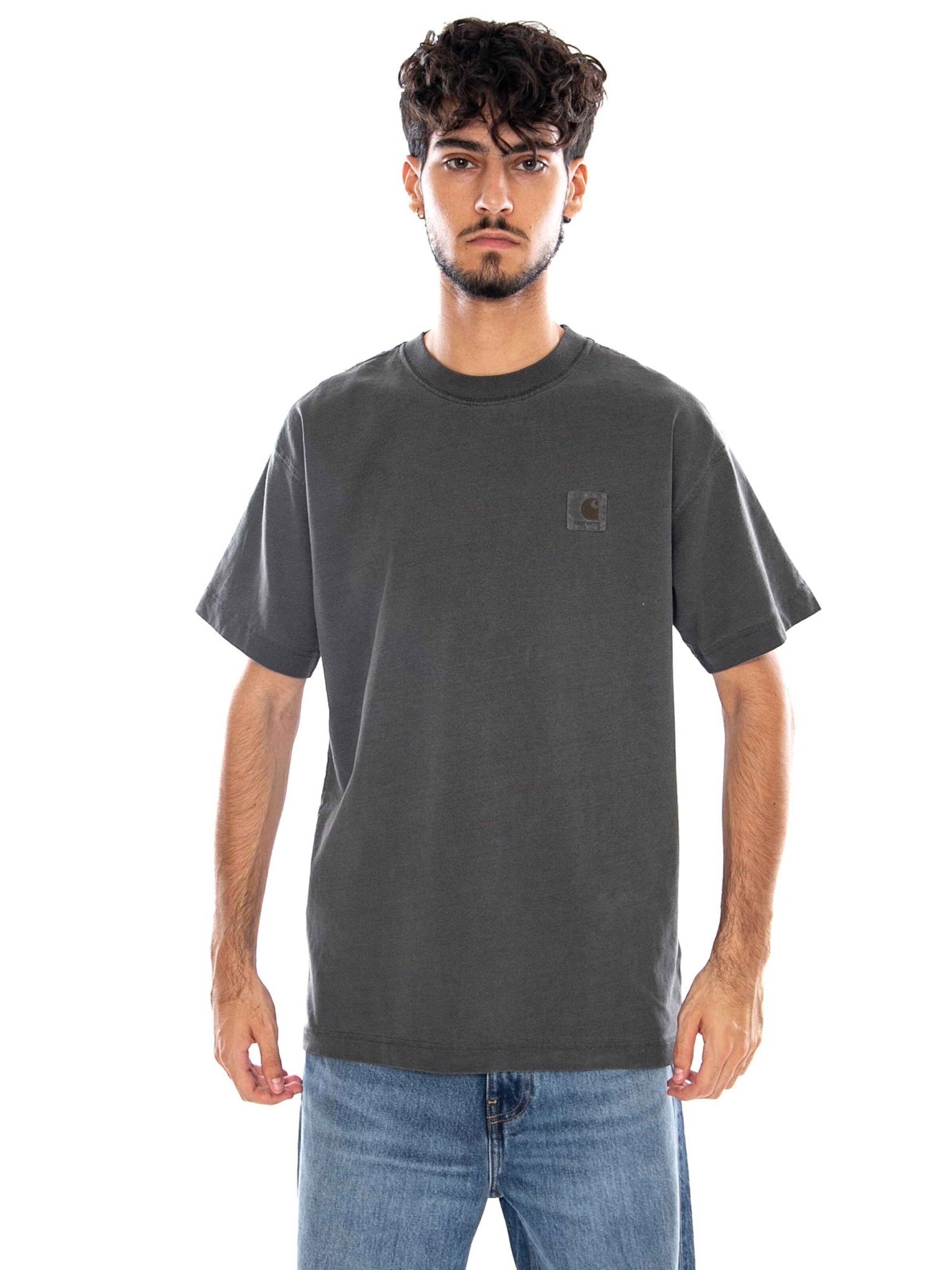 Carhartt WIP Koszulka 'S/S VISTA T-SHIRT BLACK' w kolorze szary: przód